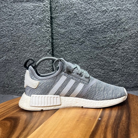Adidas NMD R1 Grey White Knit Running Lifestyle Mens Shoes Size 8 NO INOLES - Picture 8 of 12